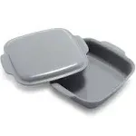 GreenPan Premiere Ceramic Nonstick Square Cake Pan with Lid, Gray