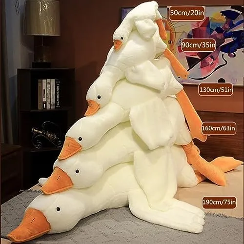 Goose Stuffed Animal Giant White Goose Plush Pillow,Cute Duck Toy Soft Huggin...