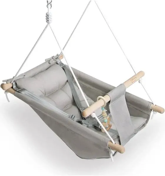 Innovative Baby Swing - Lightweight Cotton Hammock for Safe Fun Indoors/Outdoo<wbr/>rs