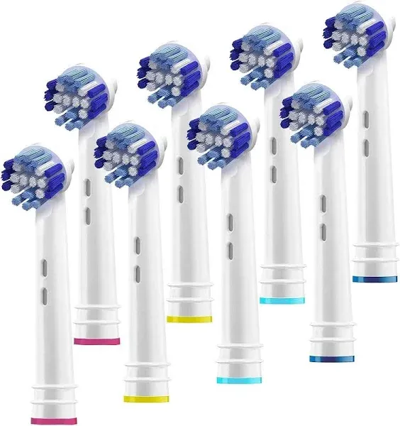 Replacement Brush Heads Compatible with OralB Braun- Pack of 8 Professional Electric Toothbrush Heads- Precision Refills for Oral-b 7000, Clean, Oral B Pro 1000, 9600, 500, 3000, 8000, Vitality Plus!