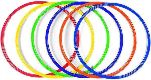 Libima Obstacle Course Ring Set 20 Inch, Yellow, Green, Orange, Blue, Red 