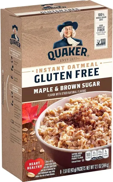 Quaker Select Starts Instant Oatmeal Gluten Free Maple & Brown Sugar 8 Pack