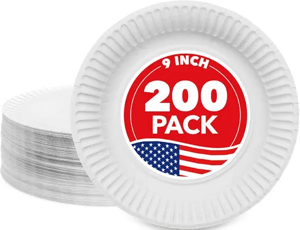 Stock Your Home 9-Inch Uncoated Everyday Disposable Plates