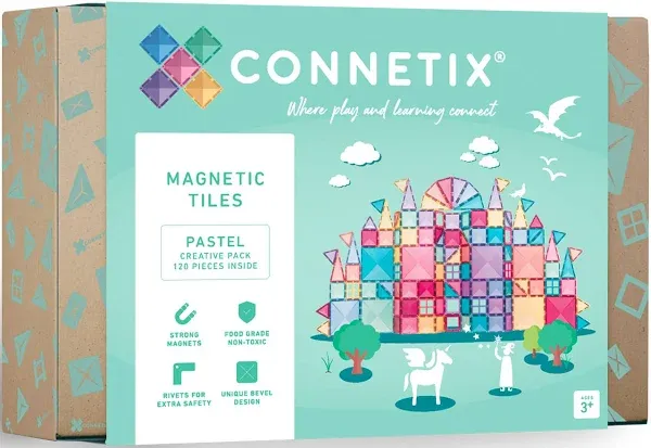 Connetix Magnetic Tiles | Pastel Creative Pack (120 pcs)