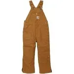 Carhartt Boys' 10 Brown Canvas Quilt Lined Bib Overall