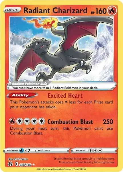 Pokemon Crown Zenith Radiant Rare Radiant Charizard #20