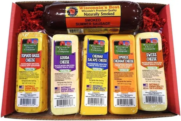 Wisconsin's Best Specialty Cheese and Sausage Sampler Gift Box - SCS222-6 | Blain's Farm & Fleet