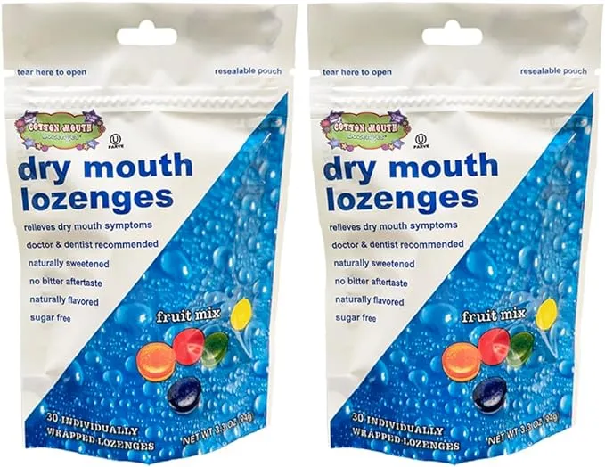 Cotton Mouth Dry Lozenges Mix Bag Fruit Flavored 30 Count Bag