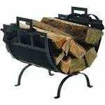 Pleasant Hearth Firewood Rack Removable Canvas Tote Heavy-Duty Steel 1.4 ft. H