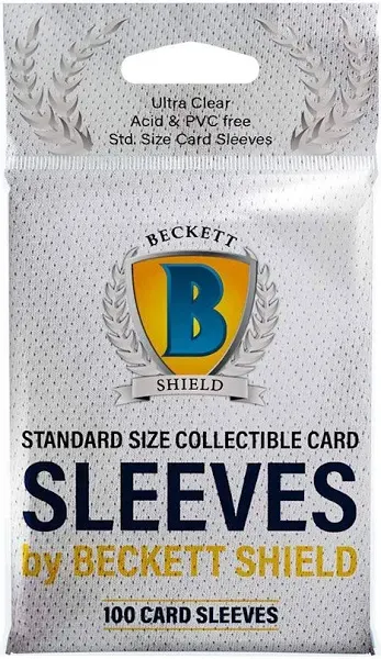 Beckett Shield Soft Sleeves 1 Pack of 100 Sleeves for Standard Cards