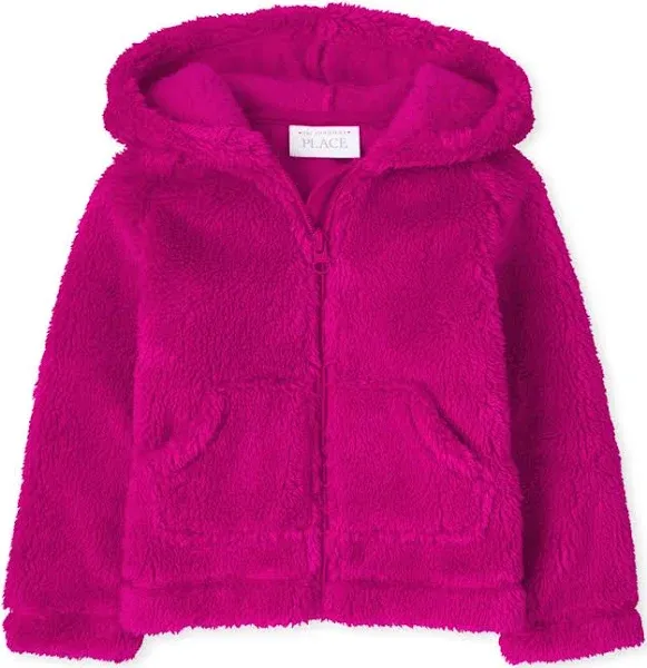 The Children’s Place  Baby And Toddler Girls Sherpa Zip-Up Hoodie, Size 5