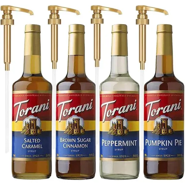 Torani Fall & Winter 3 Pack Syrup, Pumpkin Pie, Peppermint, Salted Caramel