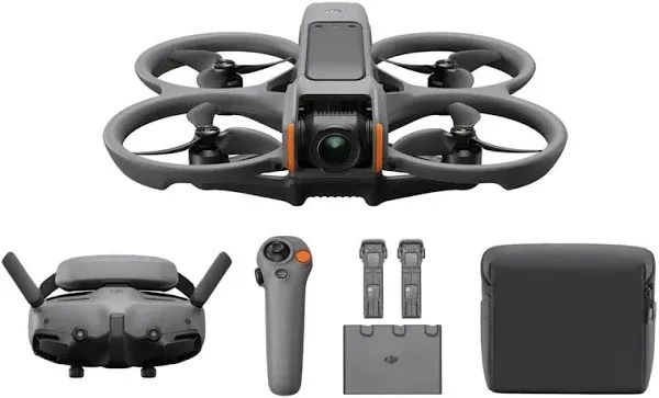 DJI Avata 2 Fly More Combo (1 Battery), FPV Drone with Camera 4K, Built-In Prope