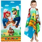 Franco Kids' Nintendo Super Mario Bros. Beach Towel, Multi, BeachTowel