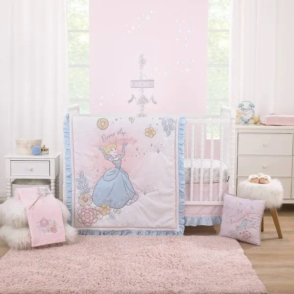 Disney Sweet Princess Cinderella 3 Piece Nursery Crib Bedding Set