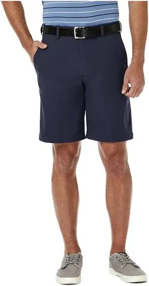 Haggar Mens Shorts Cool 18 Pro Classic Fit Expandable Waist Flat Front 40w