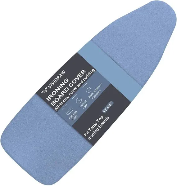 Small Ironing Board Cover and Pad 12.5 x 30, Elastic Edge, 12.5&#034; x 30&#034; Blue