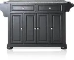 Crosley Furniture Alexandria Wood Granite Top Kitchen Island in Black