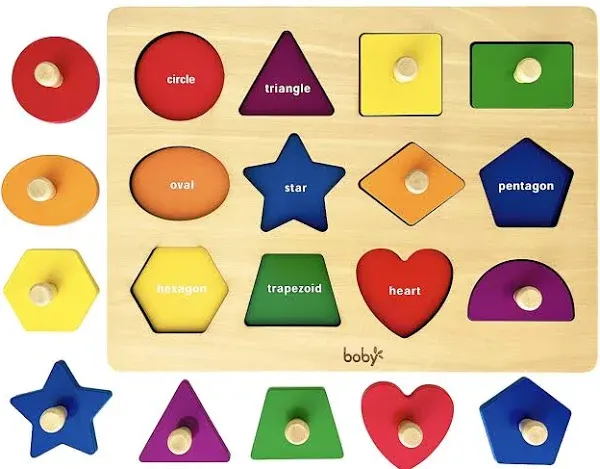 D Dailyfunn Montessori Toy Shape Peg Puzzles Baby Puzzle