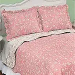 Floral Scroll Two-Tone  with Scalloped Edges Reversible Pillow Sham