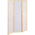 Shoji 3 Panel Room Divider Folding Screen, Natural