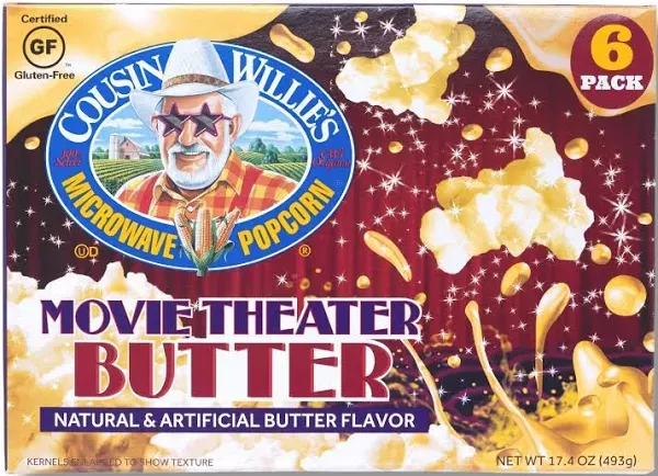 Cousin Willie's Movie Theater Butter Microwave Popcorn