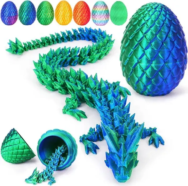 3D Printed Dragon Egg,Dragon Eggs with Dragon Inside,Crystal Random Rainbow