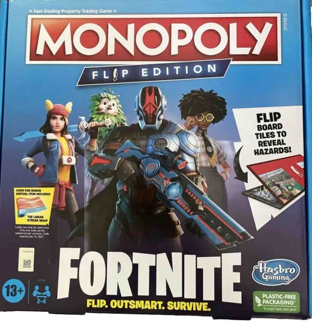 100% forcharity MONOPOLY  FORTNITE Flip Edition: Flip Outsmart Survive