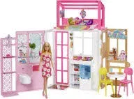 Barbie Fold &amp; Go Fully Furnished Doll House w/ Doll &amp; Puppy #677