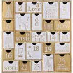 Juegoal Advent Calendar with 25 Drawers Countdown to Christmas, Refillable Wooden Advent Xmas Gift for Kids, 12 Inches Tall