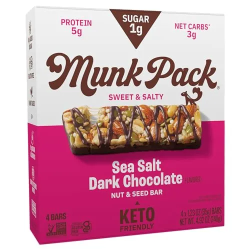 Munk Pack Keto Nut & Seed Bar Sea Salt Dark Chocolate