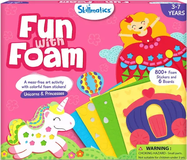 Skillmatics Foil Fun & Fun with Foam Unicorns & Princesses Theme Bundle, Art & Craft Kits, DIY Activities for Kids