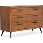 Evolur Stilnovo Mid Century Double Dresser - Windsor Oak Gray