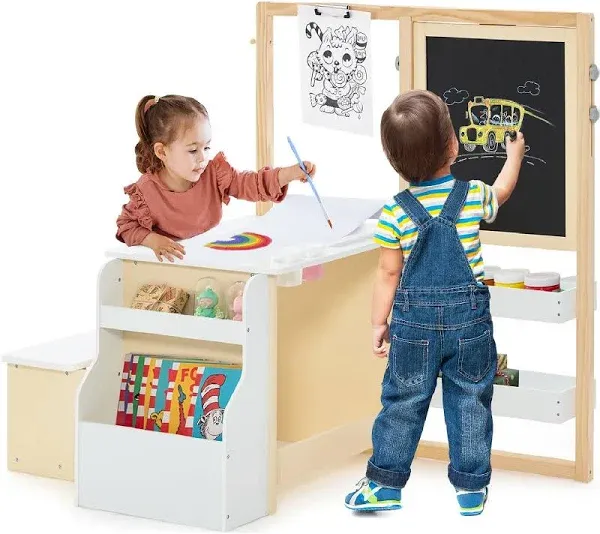 INFANS Kids Art Table and Chair Set