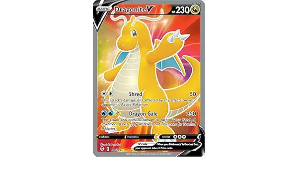 Pokemon Sword & Shield Evolving Skies Ultra Rare Dragonite V #192