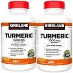 2 Packs Kirkland Signature Turmeric 1000 mg Vitamin Capsules - 240 Count