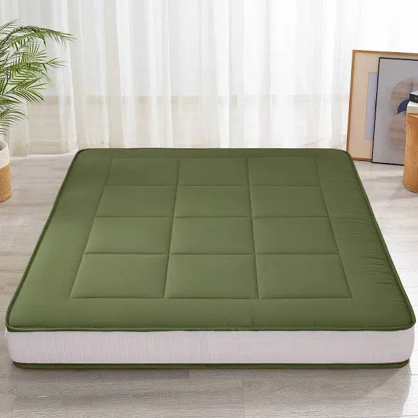 MAXYOYO 6" Extra Thick Floor Futon Mattress Foldable Japanese Floor Mattress Tatami Pad Floor Mattress for Adults Floor Bed Roll Up Mattress Guest