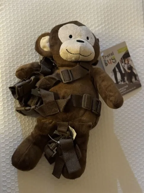 Travel Bug Child Safety Harness NWT Brown Monkey Plush Toddler 2-in-1 Pocket