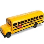 ArtCreativity Die Cast Yellow School Bus Toy for Kids - 8.5 inch Pull Back Car with Cool Opening Doors and Rubber Tires - Durable Diecast Metal - Best