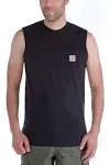 Carhartt Pocket T-Shirt Black Crew Neck Sleeveless Size M