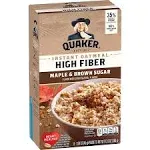 Quaker High Fiber Instant Oatmeal, Maple-Brown Sugar (1.58 oz, 8 ct)