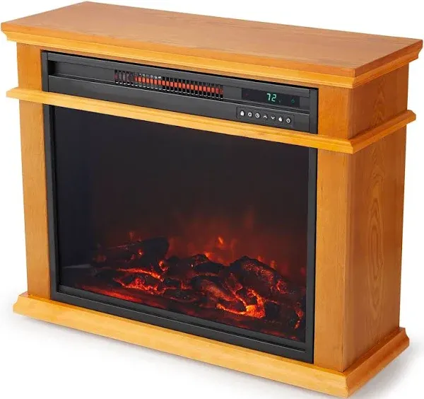 LifeSmart Deluxe Mantle Portable Electric Fireplace Heater