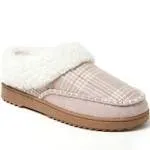 Dearfoams Women's Nyla Felted Plaid Moc Toe Clog Slippers - Pale Mauve - Size XL