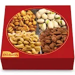 Nuts Gift Basket - Basket of Cravings Gourmet Nuts Collection Premium Mixed Nuts Gift Box Perfect Birthday Care Package 4 Sectional.