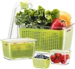 LUXEAR Fresh Produce Vegetable Fruit Storage Containers 3Piece Set, Green 