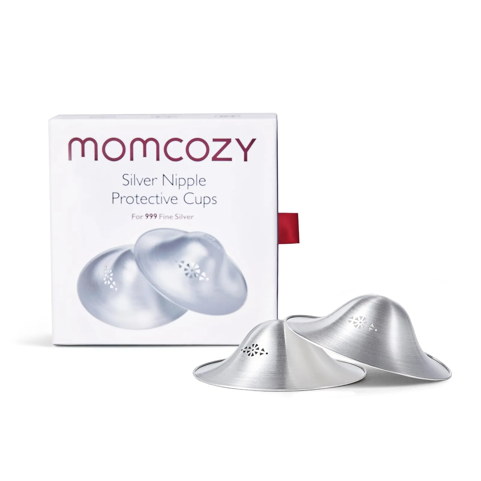 Momcozy 999 Silver Nursing Cups Original Perforated Breathable Design, 999 Silver Nipple Cover for Breastfeeding Essential, Silver Nipple Shield for Nursing Newborn, Metal Nipple Shields, Regular Size