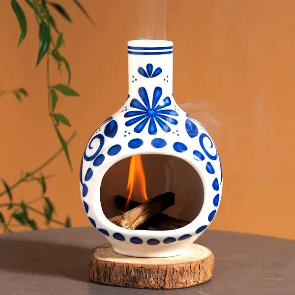 Handmade Ceramic Palo Santo Holder Burner - Blue and White - Palo Santo Holder