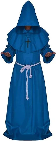 LHJ Friar Medieval Hooded Monk Renaissance Priest Robe Costume Cosplay