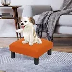 Adeco Ottoman Upholstered Fabric Footrest Pet Steps Dog