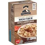 Quaker High Fiber Instant Oatmeal, Maple-Brown Sugar (1.58 oz, 8 ct)